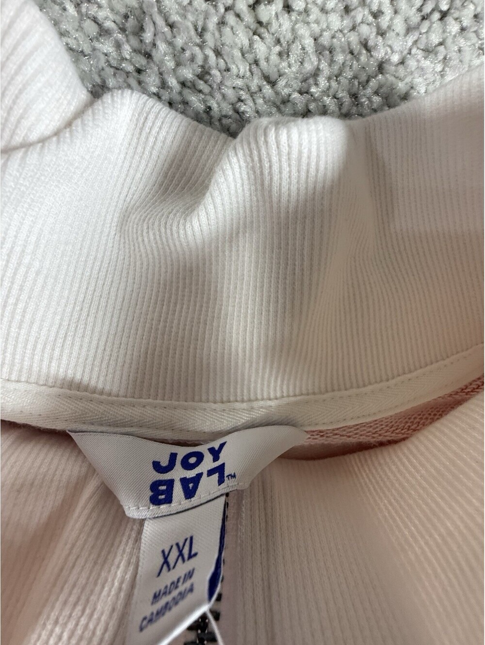 NWT JoyLab Women's Ultra Soft Sweatshirt XXL Striped - Red Berry & White Stripe - Picture 2 of 10
